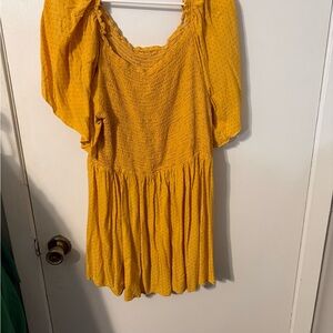 SHEIN Mustard Yellow Smocked Blouse